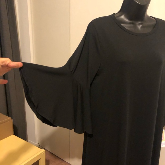 LuLaRoe Elegant Black Flared Sleeve Dress - Picture 2 of 10